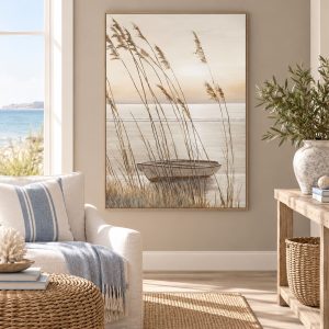 Tableau Barque sur Plage Sauvage