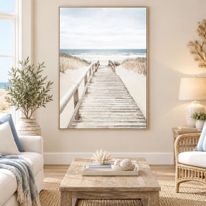 Tableau Chemin de Bois en Bord de Mer