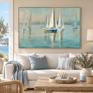 Tableau Contemporain Bateaux à Voiles