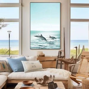 Tableau Dauphins Majestueux - Sauts de Joie