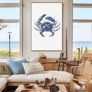 Tableau Dessin Crabe Bleu