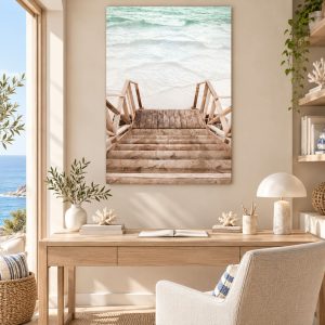 Tableau Escalier en Bois à la Plage