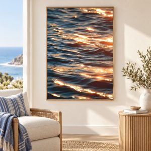 Tableau Mer Calme - Reflets Dorés
