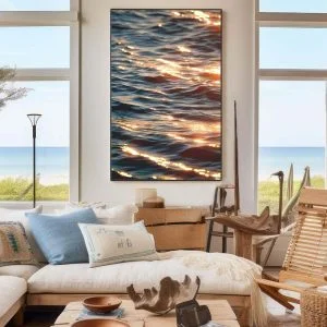 Tableau Mer Calme - Reflets Dorés