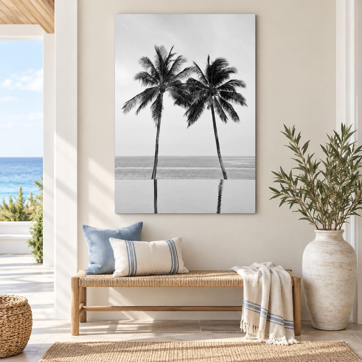 Tableau Mer des Tropiques Noir et Blanc