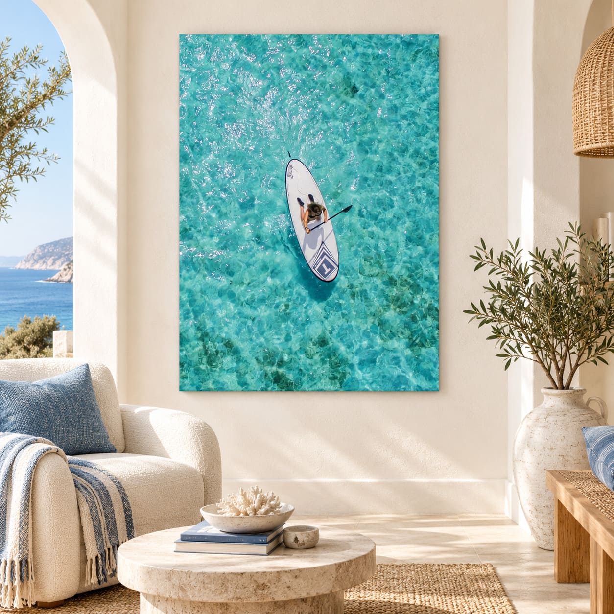Tableau Paddle en Mer - Vue de Haut