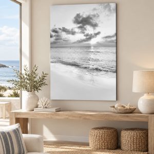 Tableau Paysage de Mer Noir et Blanc