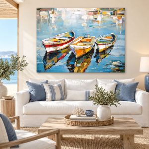 Tableau Peinture Barques
