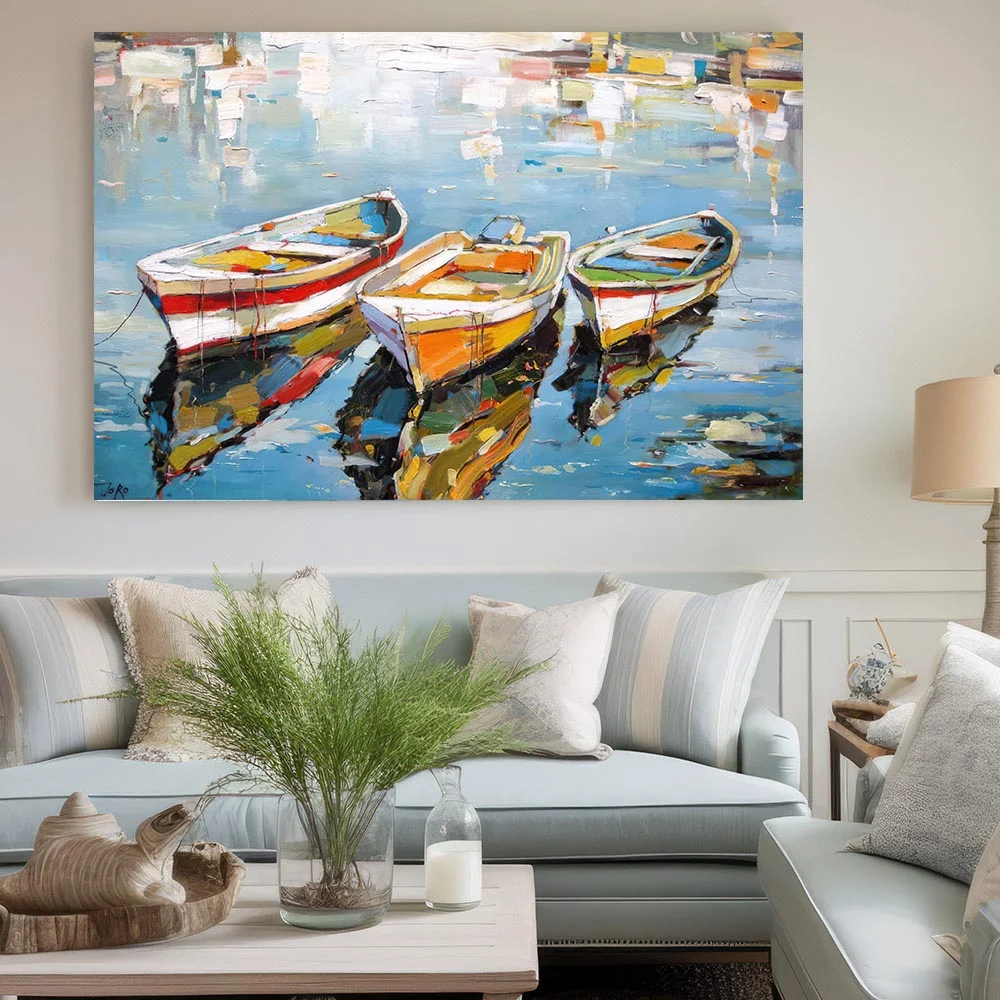 Tableau Peinture Barques