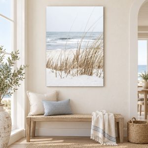 Tableau Photo Plage Naturelle - Herbes Tenaces