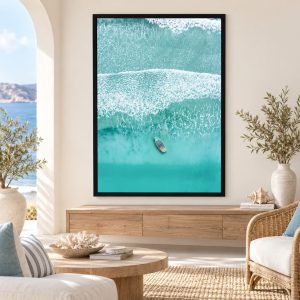 Tableau Photo Vue de Haut - Barque et Mer Turquoise