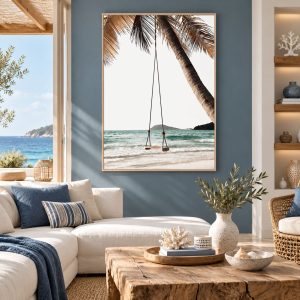 Tableau Plage Paradisiaque - Balançoire sur Palmier