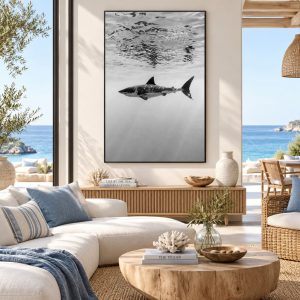 Tableau Requin Noir et Blanc
