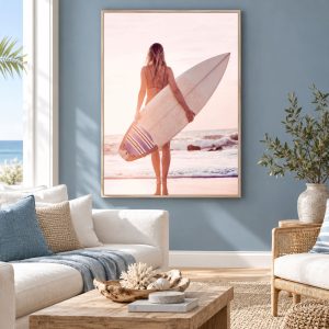 Tableau Surfeuse sur la Plage