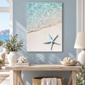 Tableau Thème Mer – Etoile Turquoise sur la Plage