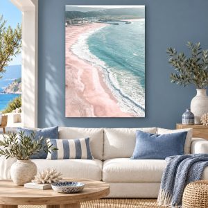 Tableau Vue Panoramique sur Mer - Sable Rose