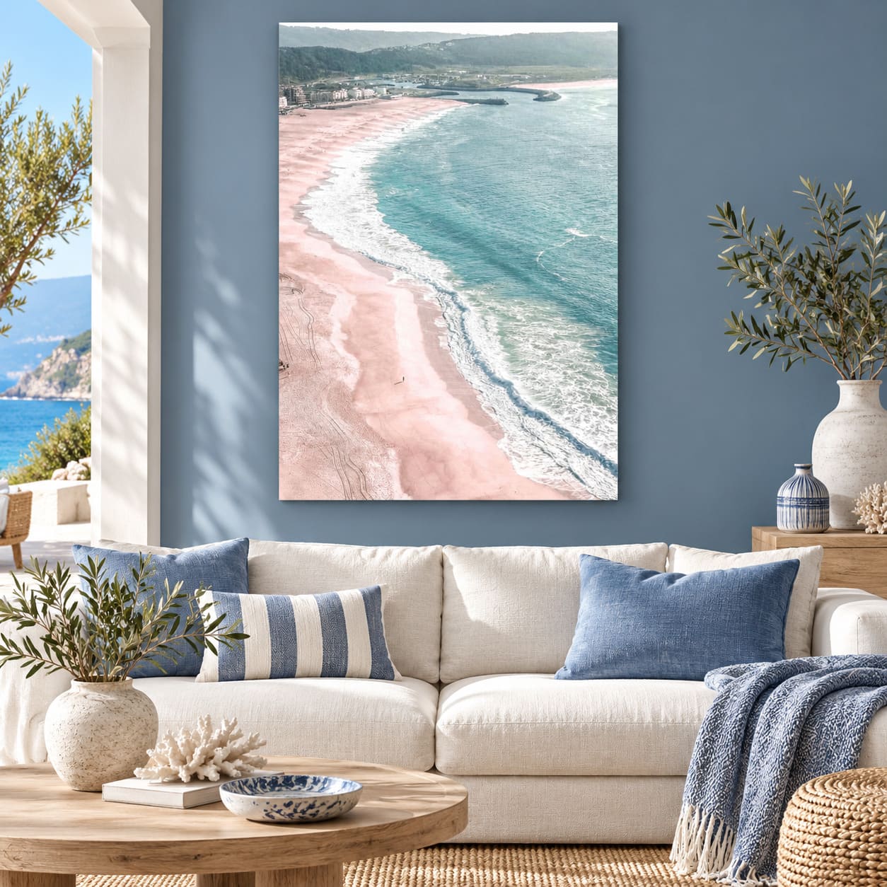 Tableau Vue Panoramique sur Mer - Sable Rose