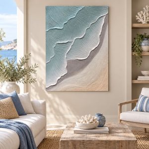 Tableau Bord de Mer Artistique - Vue de Haut