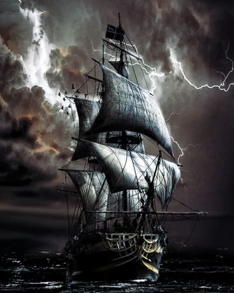 Tableau Tempête en Mer